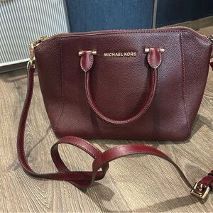 Michael Kors Burgundy Crossbody Bag with Adjustable Strap